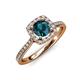 1 - Anne Desire Blue and White Diamond Halo Engagement Ring  