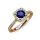 1 - Anne Desire Blue Sapphire and Diamond Two Tone Halo Engagement Ring  