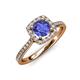 1 - Anne Desire Tanzanite and Diamond Halo Engagement Ring  