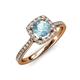 1 - Anne Desire Aquamarine and Diamond Halo Engagement Ring  