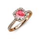 1 - Anne Desire Pink Tourmaline and Diamond Halo Engagement Ring  