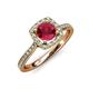 1 - Anne Desire Ruby and Diamond Two Tone Halo Engagement Ring  
