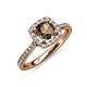 1 - Anne Desire Smoky Quartz and Diamond Halo Engagement Ring  