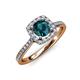 1 - Anne Desire Blue and White Diamond Two Tone Halo Engagement Ring  