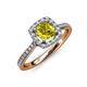 1 - Anne Desire Yellow and White Diamond Two Tone Halo Engagement Ring  
