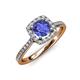 1 - Anne Desire Tanzanite and Diamond Halo Engagement Ring  