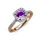 1 - Anne Desire Amethyst and Diamond Halo Engagement Ring  