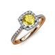 1 - Anne Desire Yellow Sapphire and Diamond Halo Engagement Ring  