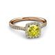 3 - Anne Desire Yellow and White Diamond Two Tone Halo Engagement Ring  