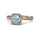 4 - Anne Desire Aquamarine and Diamond Halo Engagement Ring  