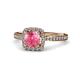 4 - Anne Desire Pink Tourmaline and Diamond Halo Engagement Ring  