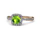 4 - Anne Desire Peridot and Diamond Two Tone Halo Engagement Ring  