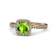 4 - Anne Desire Peridot and Diamond Two Tone Halo Engagement Ring  