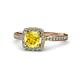 4 - Anne Desire Yellow Sapphire and Diamond Two Tone Halo Engagement Ring  