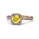 4 - Anne Desire Yellow Sapphire and Diamond Halo Engagement Ring  