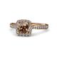 4 - Anne Desire Smoky Quartz and Diamond Halo Engagement Ring  