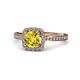 4 - Anne Desire Yellow and White Diamond Halo Engagement Ring  