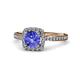 4 - Anne Desire Tanzanite and Diamond Halo Engagement Ring  