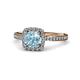 4 - Anne Desire Aquamarine and Diamond Two Tone Halo Engagement Ring  