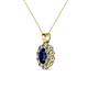 3 - Cadena Blue Sapphire and Diamond Halo Pendant 