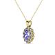 3 - Cadena Tanzanite and Diamond Halo Pendant 
