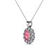 3 - Cadena Pink Tourmaline and Diamond Halo Pendant 