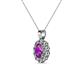 3 - Cadena Amethyst and Diamond Halo Pendant 