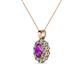3 - Cadena Amethyst and Diamond Halo Pendant 
