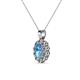3 - Cadena Blue Topaz and Diamond Halo Pendant 