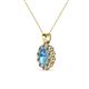 3 - Cadena Blue Topaz and Diamond Halo Pendant 