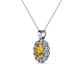 3 - Cadena Citrine and Diamond Halo Pendant 