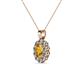 3 - Cadena Citrine and Diamond Halo Pendant 