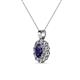 3 - Cadena Iolite and Diamond Halo Pendant 