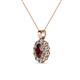 3 - Cadena Red Garnet and Diamond Halo Pendant 