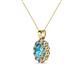 3 - Cadena London Blue Topaz and Diamond Halo Pendant 