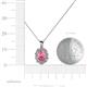 5 - Cadena Pink Tourmaline and Diamond Halo Pendant 
