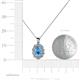 5 - Cadena Blue Topaz and Diamond Halo Pendant 