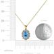 5 - Cadena Blue Topaz and Diamond Halo Pendant 