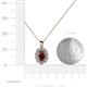 5 - Cadena Red Garnet and Diamond Halo Pendant 