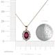 5 - Cadena Rhodolite Garnet and Diamond Halo Pendant 