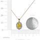 5 - Cadena Yellow Sapphire and Diamond Halo Pendant 