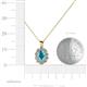 5 - Cadena London Blue Topaz and Diamond Halo Pendant 