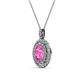 2 - Calice Pink Sapphire and Diamond Double Halo Pendant 