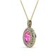 2 - Calice Pink Sapphire and Diamond Double Halo Pendant 