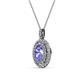 2 - Calice Tanzanite and Diamond Double Halo Pendant 