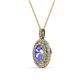 2 - Calice Tanzanite and Diamond Double Halo Pendant 