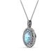 2 - Calice Aquamarine and Diamond Double Halo Pendant 