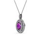 2 - Calice Amethyst and Diamond Double Halo Pendant 