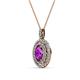 2 - Calice Amethyst and Diamond Double Halo Pendant 