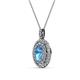 2 - Calice Blue Topaz and Diamond Double Halo Pendant 